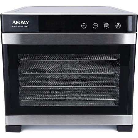 AROMA Aroma AFD-965SD 6 Tray Black Electric Food Dehydrator with Glass Door AFD-965SD